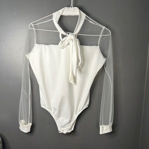 White mesh bodysuit